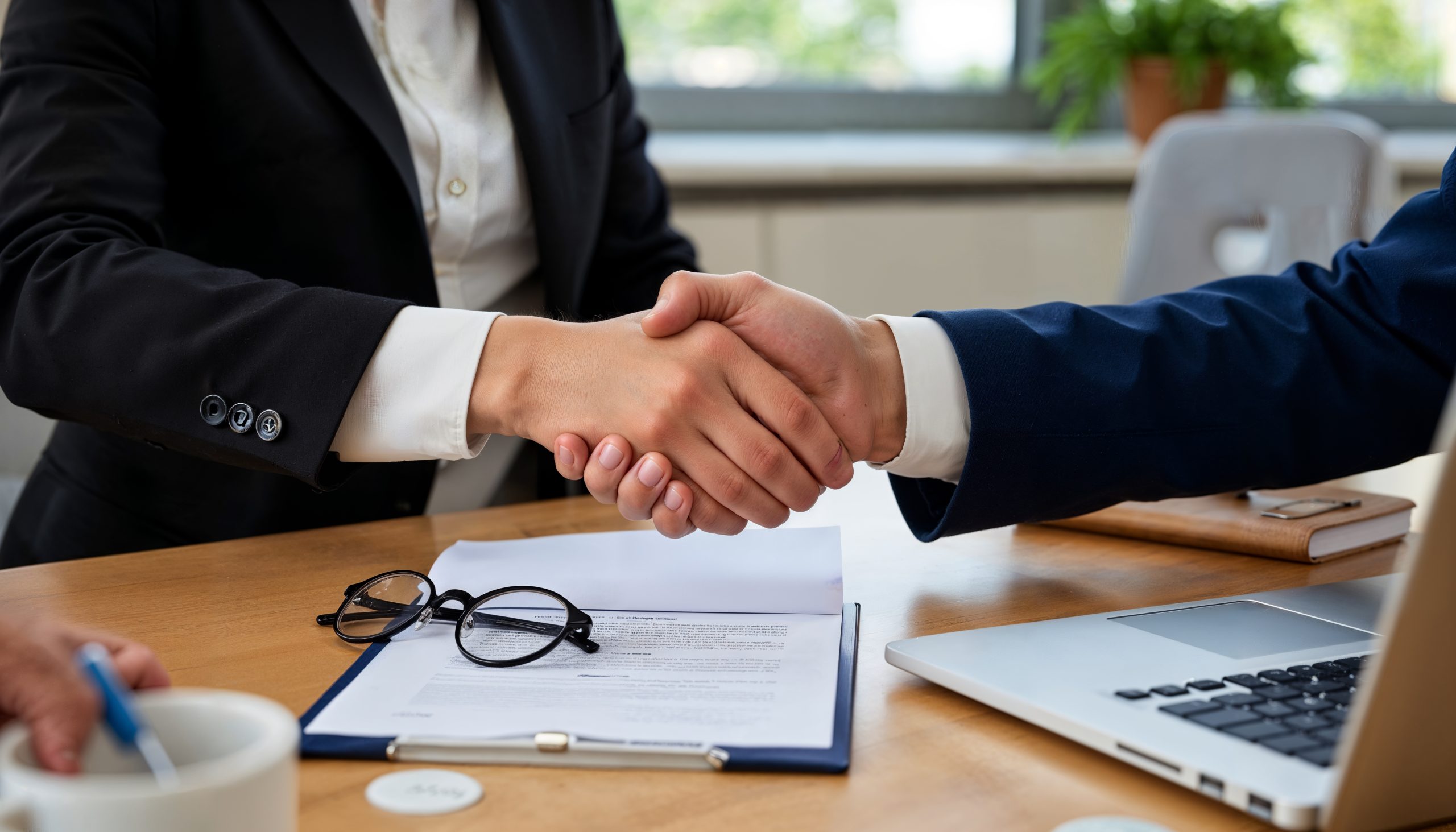 un apreton de manos de negocios
